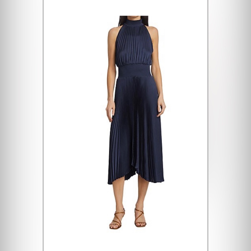 A.L.C. fuchsia/plum Renzo high neck pleated dress- timeless, chic look